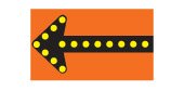 Ontario road sign: Flashing lights on the arrows show the direction to follow