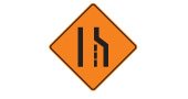 Ontario road sign: Lane ahead is closed for roadwork obey the speed limit and merge with traffic in the open lane