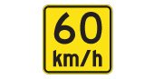 Ontario road sign: Posted under a curve warning this sign shows the maximum safe speed for the curve