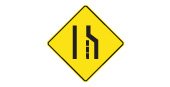 Ontario road sign: Right lane ends ahead if you are in the right hand lane you must merge safely with traffic in the lane to the left