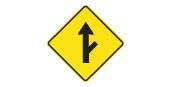 Ontario road sign: Road branching off ahead