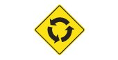 Ontario roundabout ahead warning sign