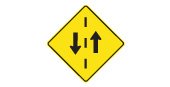 Ontario road sign: Share the road with oncoming traffic
