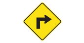 Ontario road sign: Sharp bend or turn in the road ahead