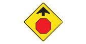 Ontario road sign: Stop sign ahead slow down
