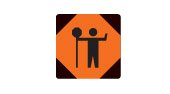 Ontario road sign: Traffic control person ahead drive slowly and watch for instructions