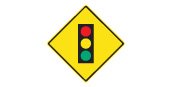 Ontario road sign: Traffic lights ahead slow down
