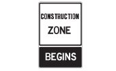 Ontario road sign: You are entering a construction zone drive with extra caution and be prepared for a lower speed limit