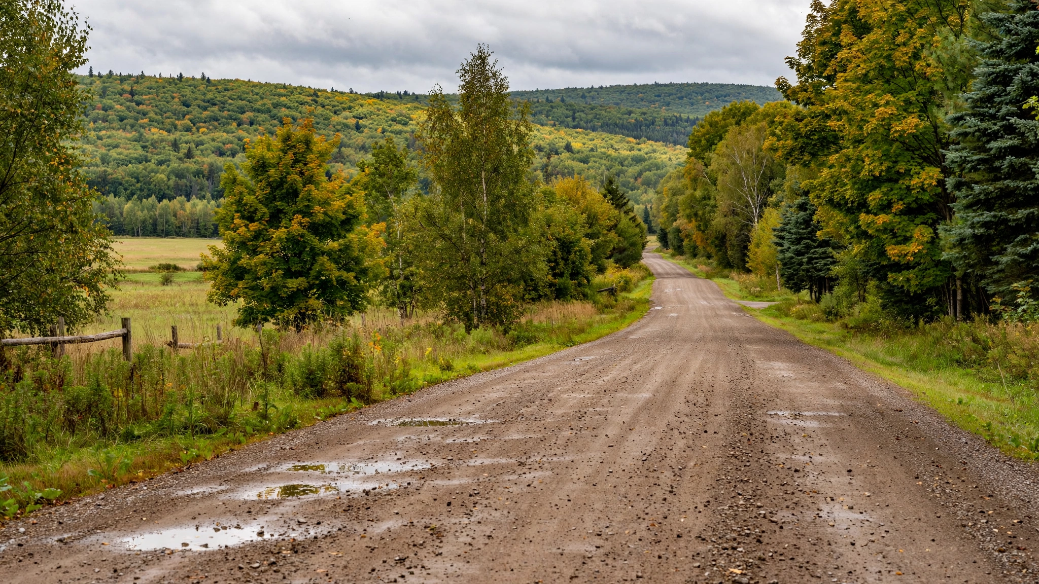 Country gravel road — Ontario G1 practice