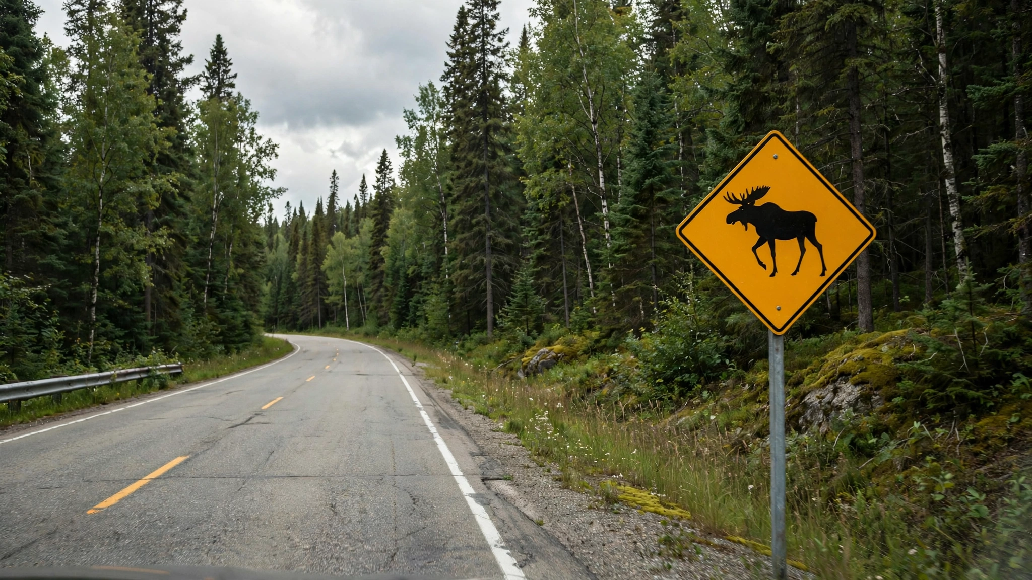 Moose warning sign — Ontario G1 practice
