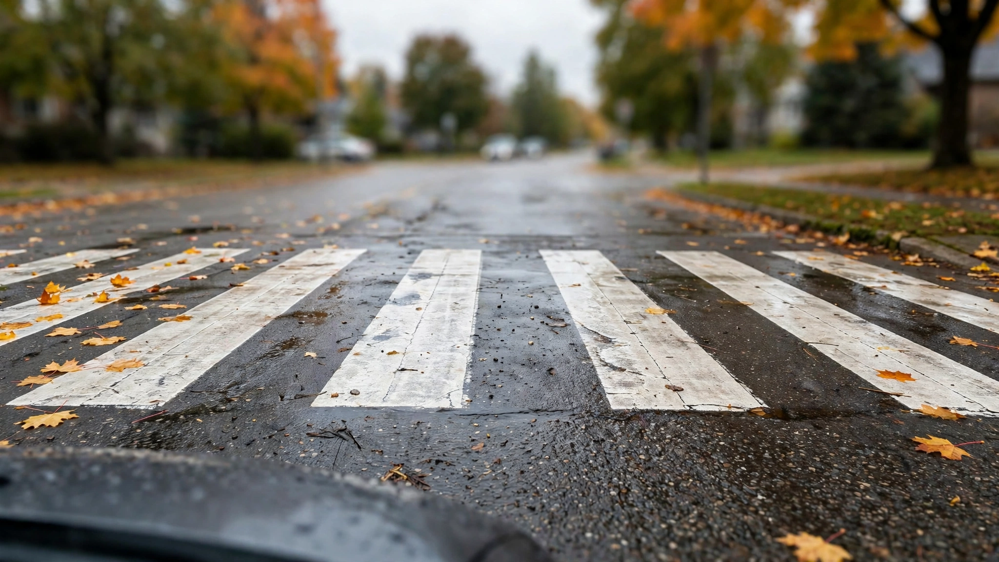 Zebra crossing close-up — Ontario G1 practice