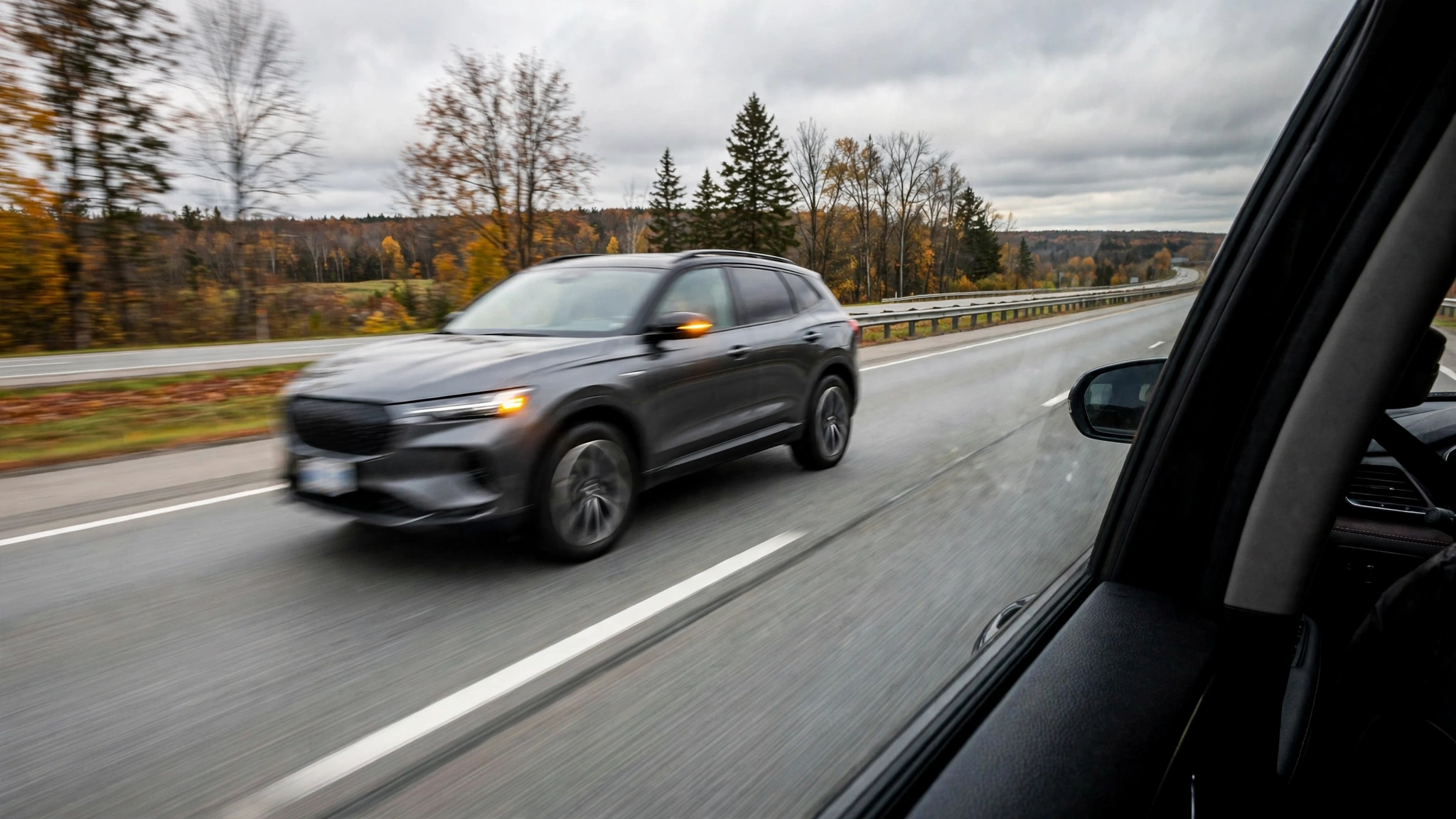 Car changing lanes with turn signal on — Ontario G1 practice