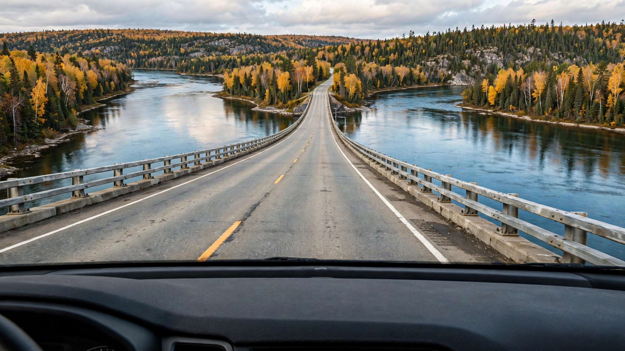 Highway bridge over a wide river — Ontario G1 practice