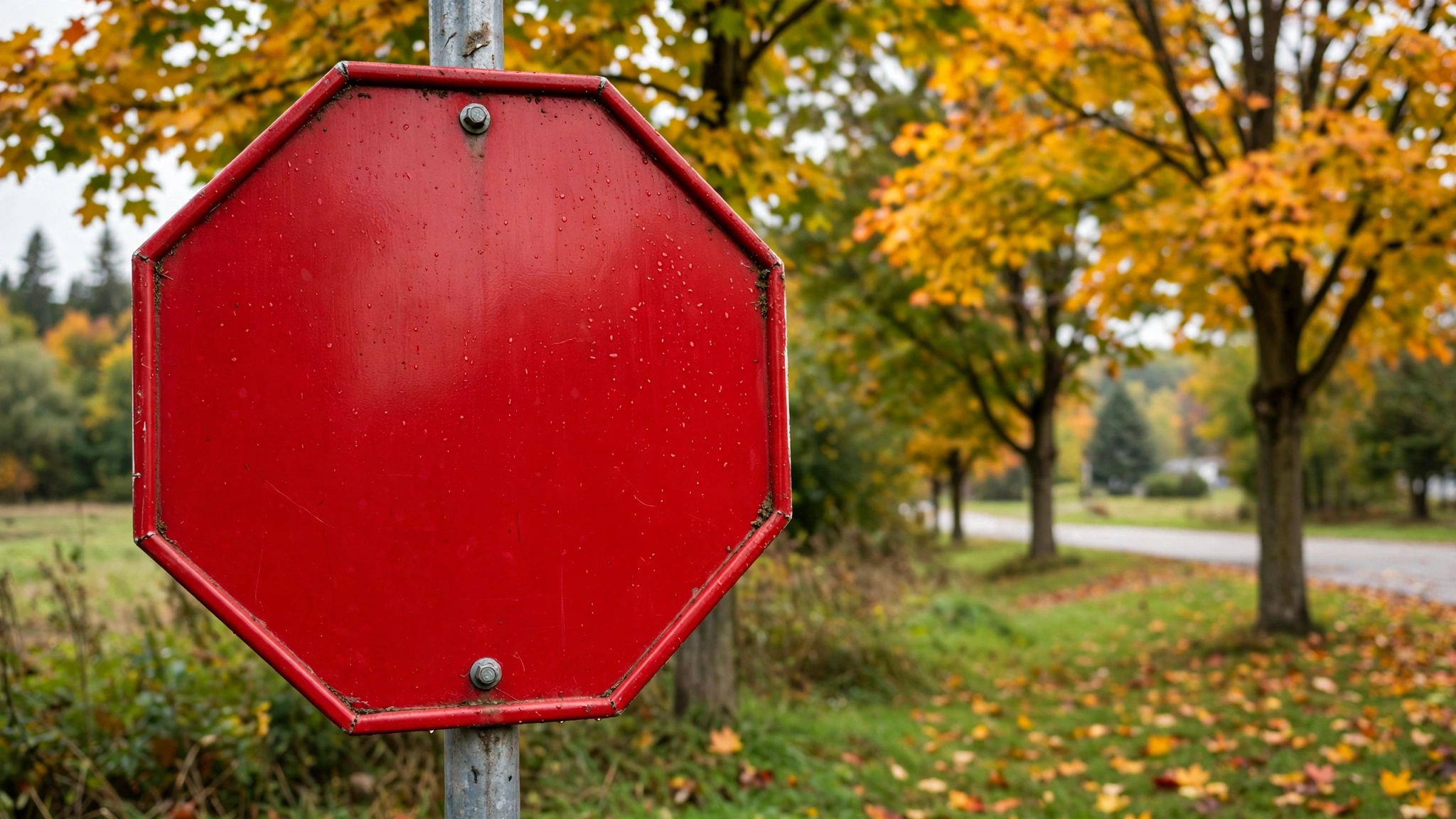 Close-up of a red stop sign — Ontario G1 practice