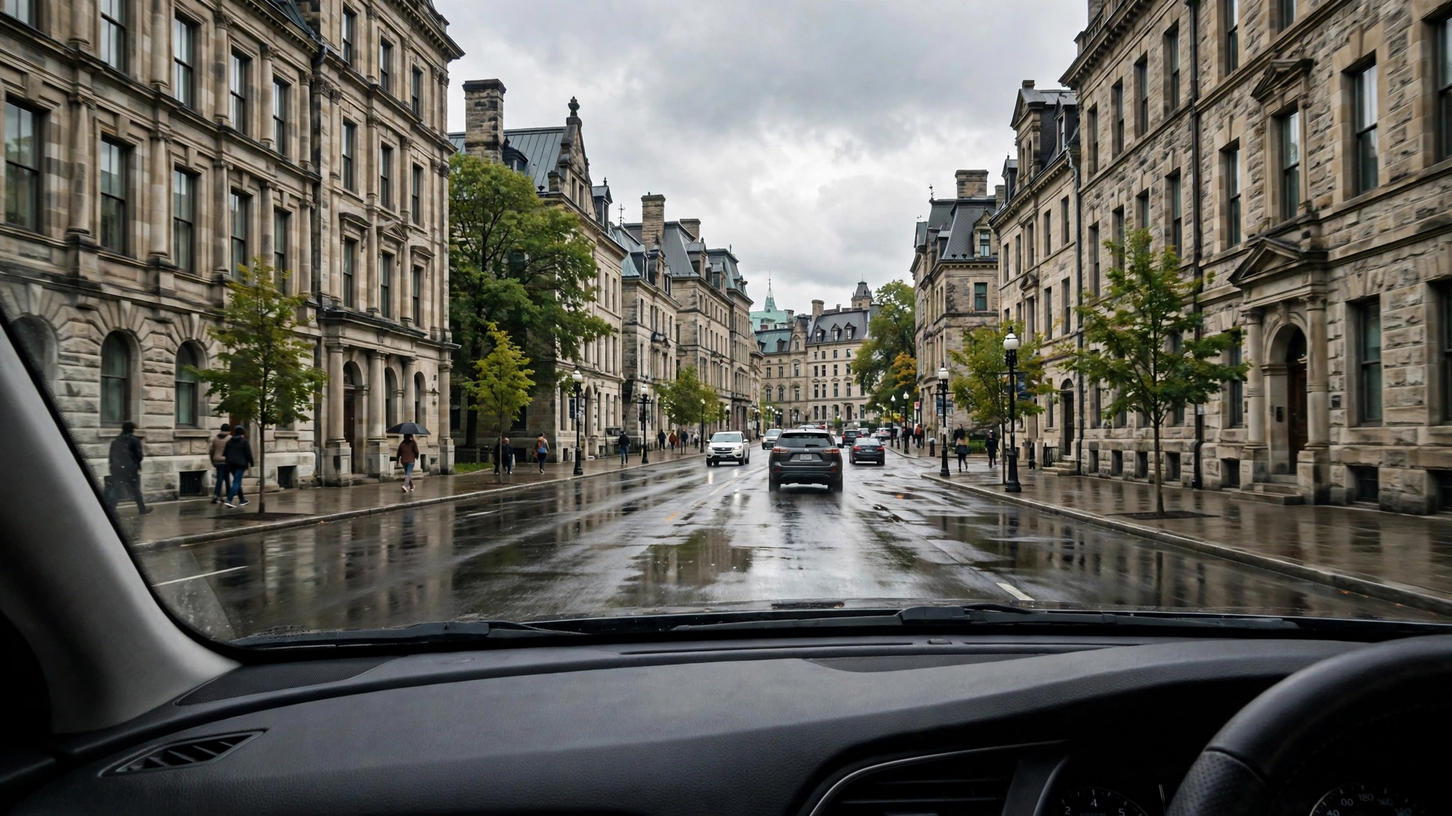 Downtown Ottawa street with historic buildings — Ontario G1 practice