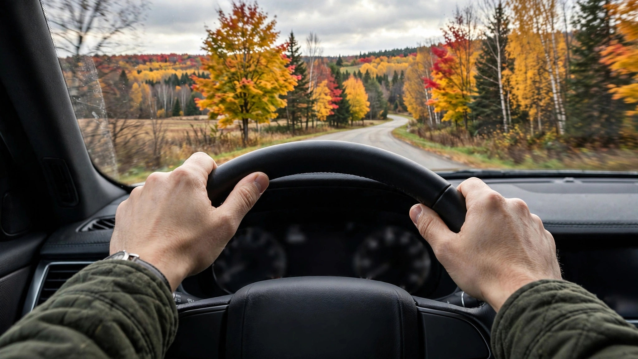 Driver's hands on a steering wheel — Ontario G1 practice