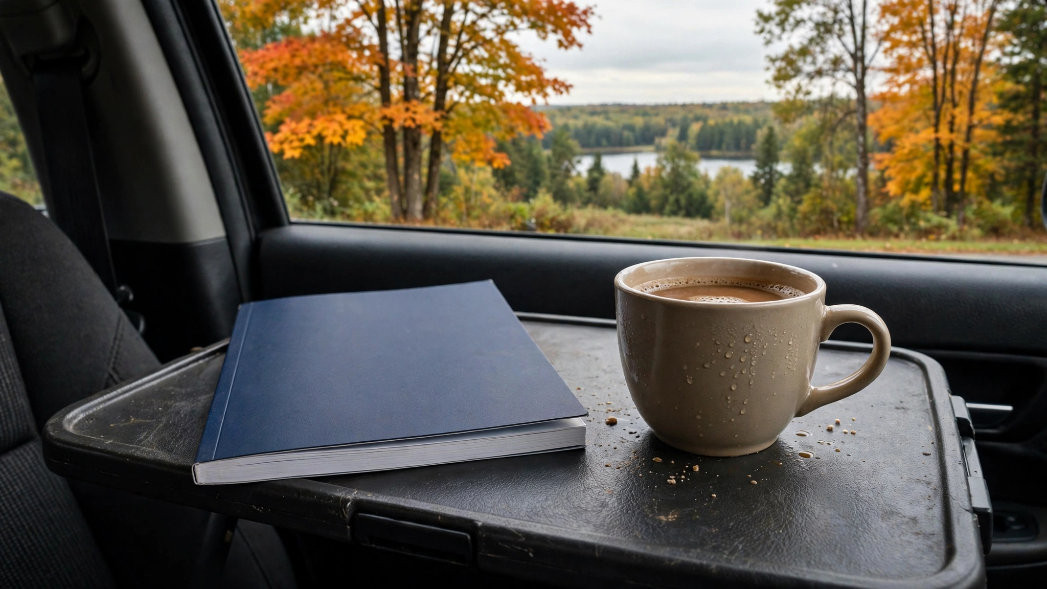 Driver's handbook and coffee cup on a table — Ontario G1 practice