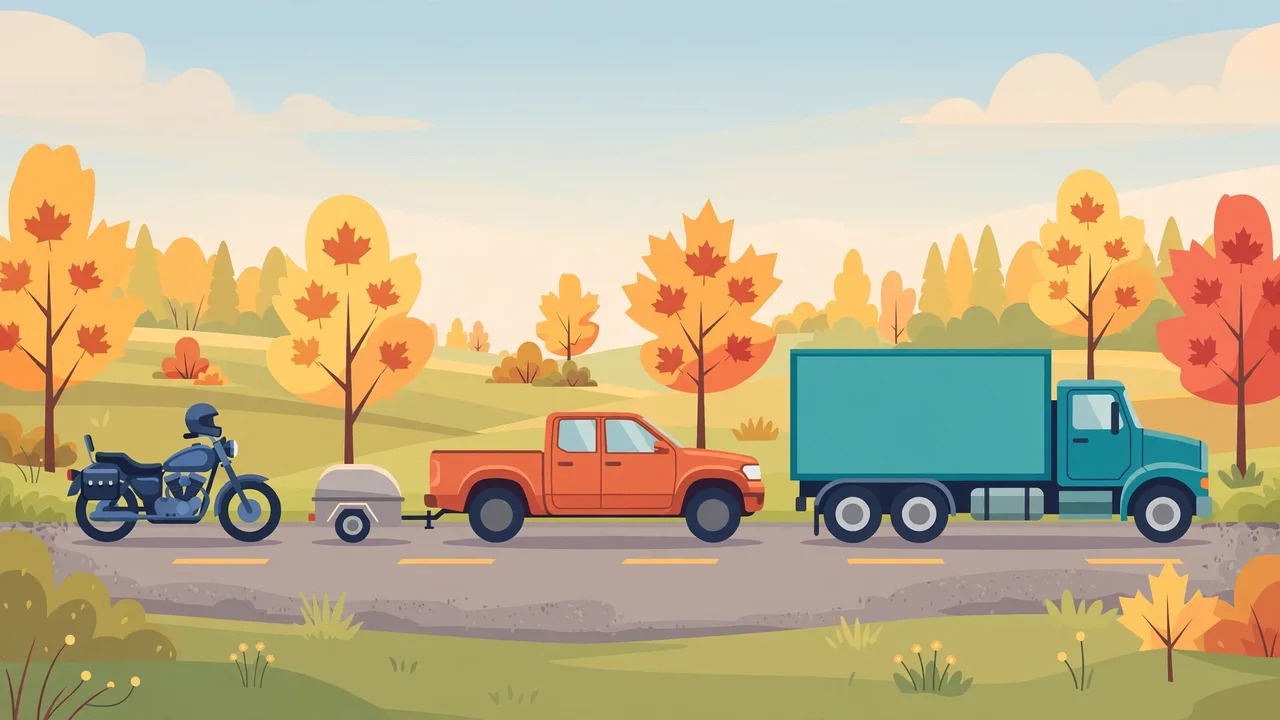 Diagram showing the three Ontario licence thresholds: 11,000 kg for trucks, 4,600 kg for trailers, and 24 seats for buses